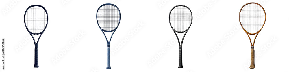 Dynamic Tennis Rackets in Action on Outdoor Court