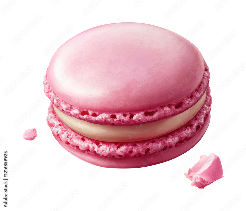 Delightful pink macaroon rests temptingly inviting taste exploration and gourmet enjoyment isolated on transparent background Delightful pink macaroon rests temptingly inviting taste exploration and gourmet enjoyment isolated on transparent background