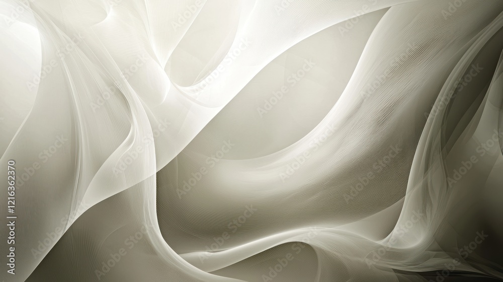 Obraz premium Abstract Beige Swirling Fabric Textures: Elegant and Serene Background