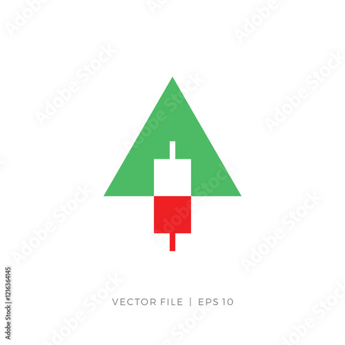 triangle initial A rocket up candlestick forex logo