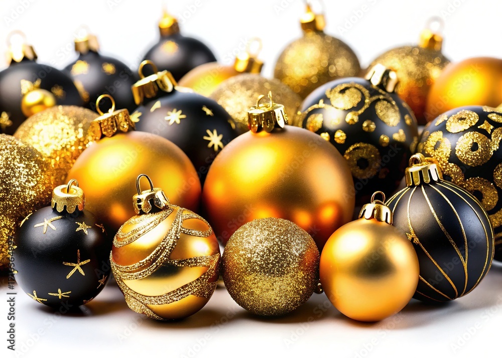 Gold and Black Christmas Baubles Mockup - High-Resolution Isolated Gold and Black Christmas Baubles Mockup - High-Resolution Isolated