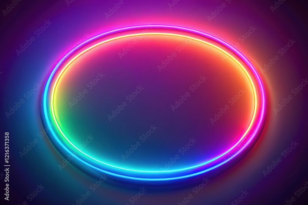 Obraz premium Oval Neon Light Abstract Art Design