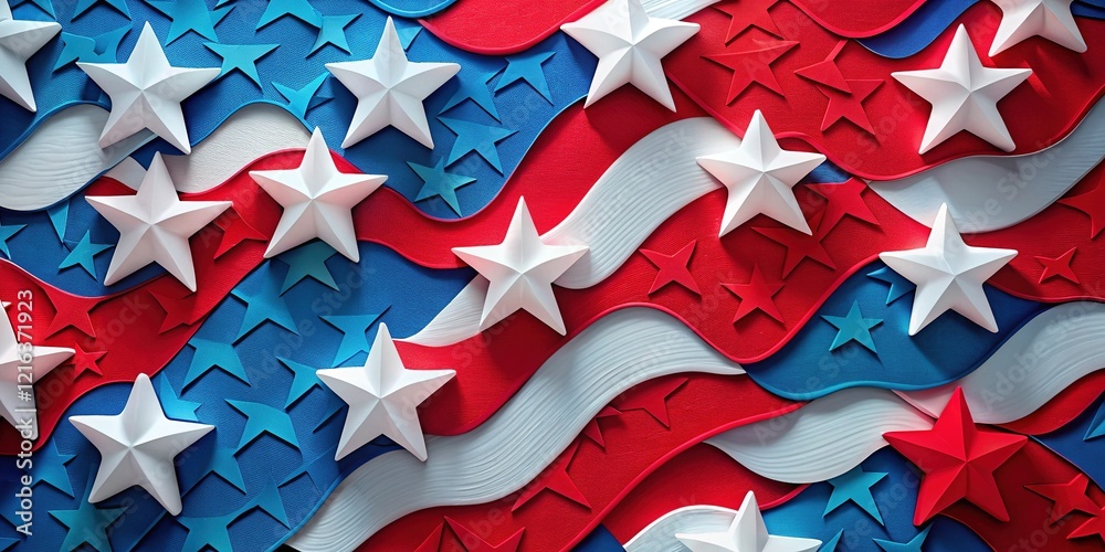 Fototapeta premium Patriotic Paper Cutout Slideshow Backgrounds