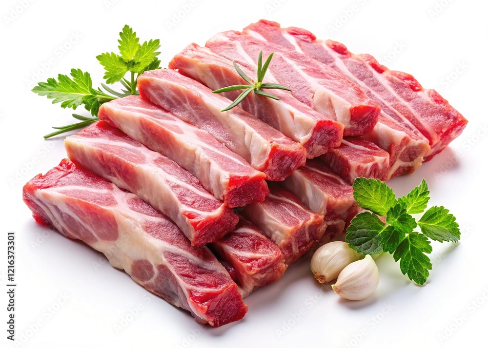 Raw Pork Ribs Isolated White Background High Quality Food Photography Raw Pork Ribs Isolated White Background High Quality Food Photography