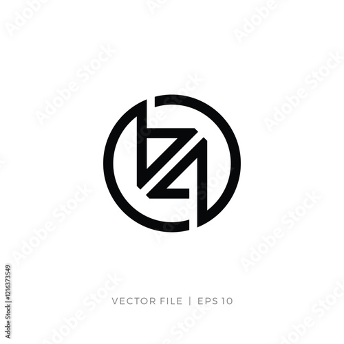 initial letter monogram B4 circle logo