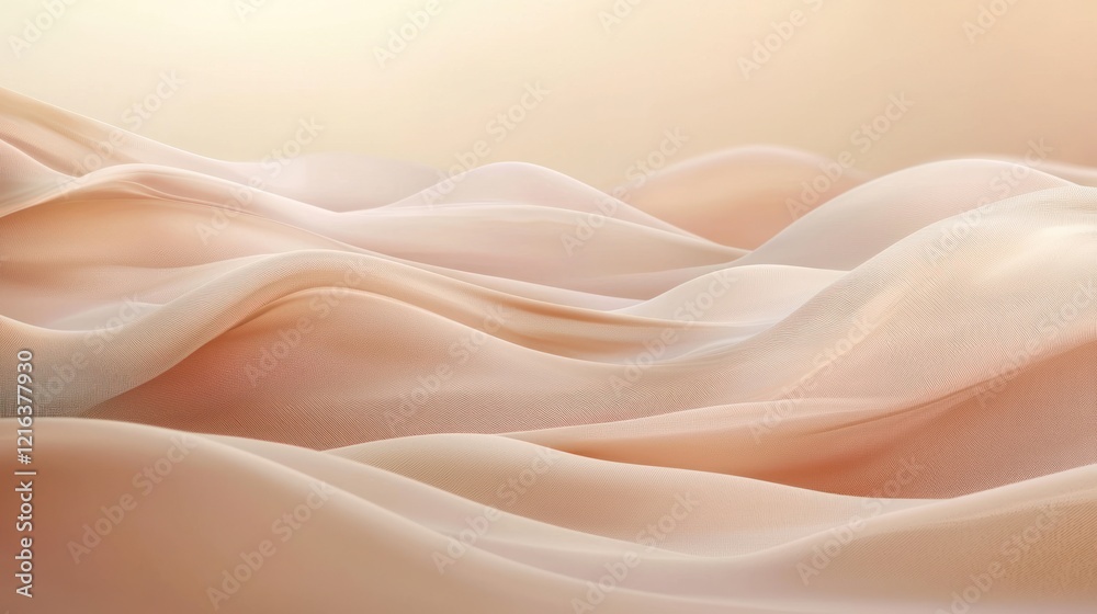 Fototapeta premium Abstract Beige Fabric Waves: A Serene and Textured Image