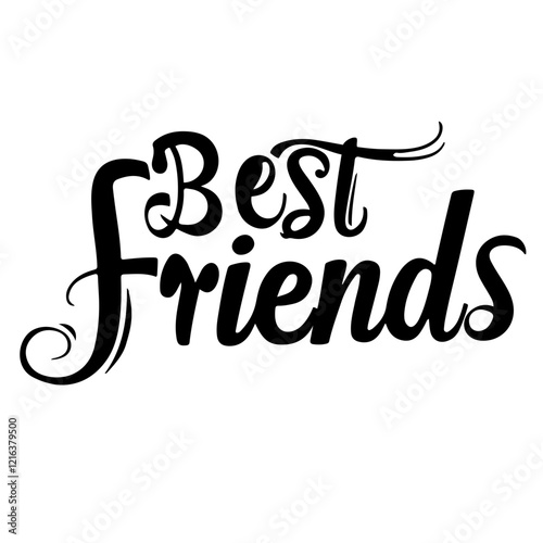 Best friends lettering vector