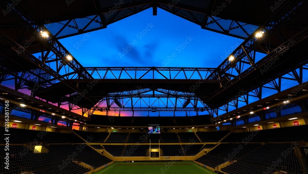 A Sweeping Dramatic Interior View of the Reschlin Stadium Silhouette Background A Sweeping Dramatic Interior View of the Reschlin Stadium Silhouette Background