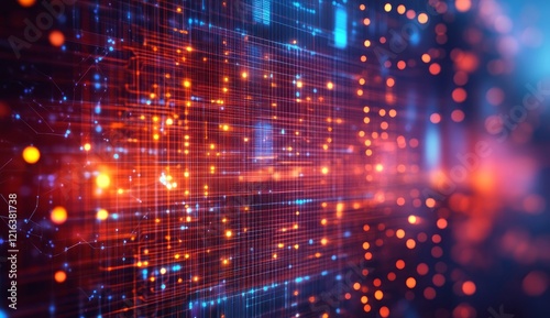 Wallpaper Mural Abstract digital network data flow, glowing lines and nodes. Torontodigital.ca