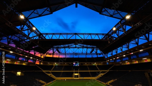 A Sweeping Dramatic Interior View of the Reschlin Stadium Silhouette Background photo