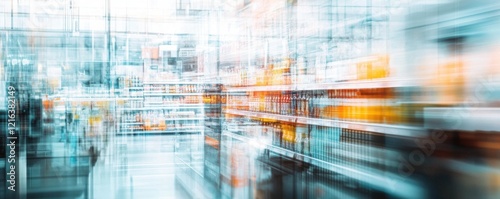 Wallpaper Mural Abstract Supermarket Motion Blur: A Dynamic Visual Representation of Retail Torontodigital.ca