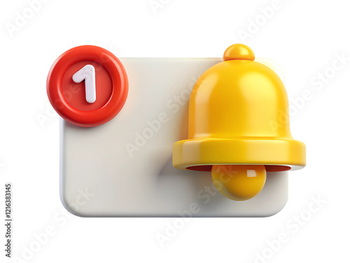 Modern Notification Banner Design with 3D Bell Icon and Alert Badge