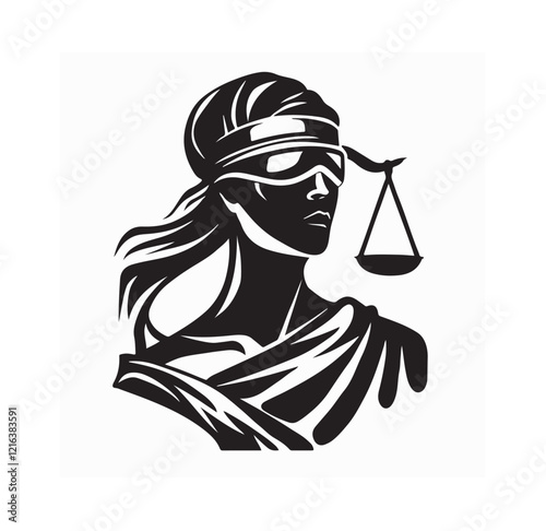 Lady Justice Logo Law Order Logo design image on white background.