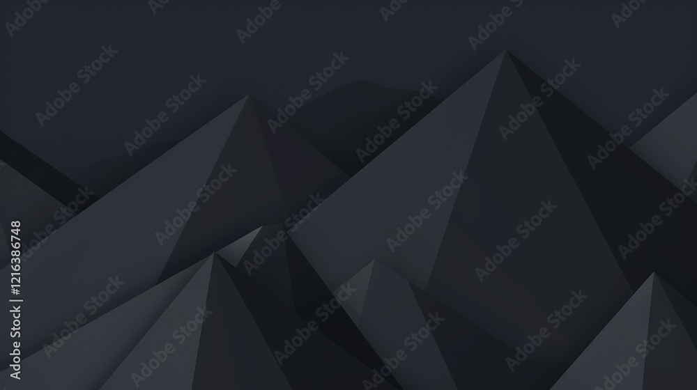 A minimalist depiction of dark, angular mountain peaks in a monochromatic color scheme. A minimalist depiction of dark, angular mountain peaks in a monochromatic color scheme.