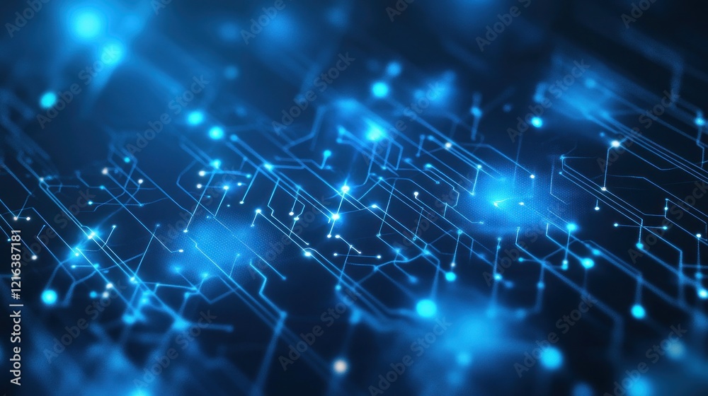 Abstract Digital Circuitry: Blue Network Connections Abstract Digital Circuitry: Blue Network Connections
