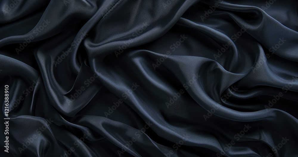 A close-up of luxurious, dark fabric with smooth, flowing textures. A close-up of luxurious, dark fabric with smooth, flowing textures.