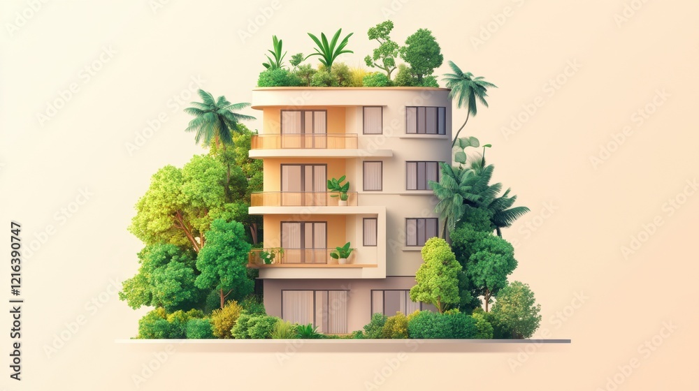 Fototapeta premium Eco-Friendly Modern Building Design