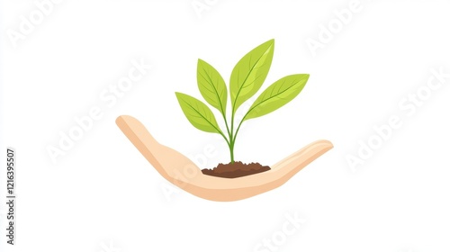 Hand Holding a Sprout: Symbol of Hope and Sustainability