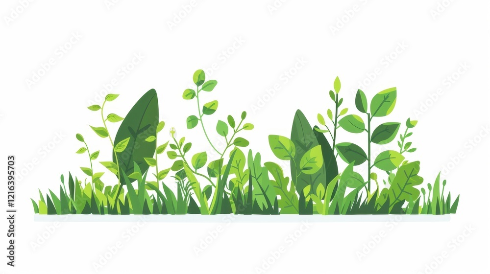 Beautiful Green Plants and Grass Border Design Beautiful Green Plants and Grass Border Design