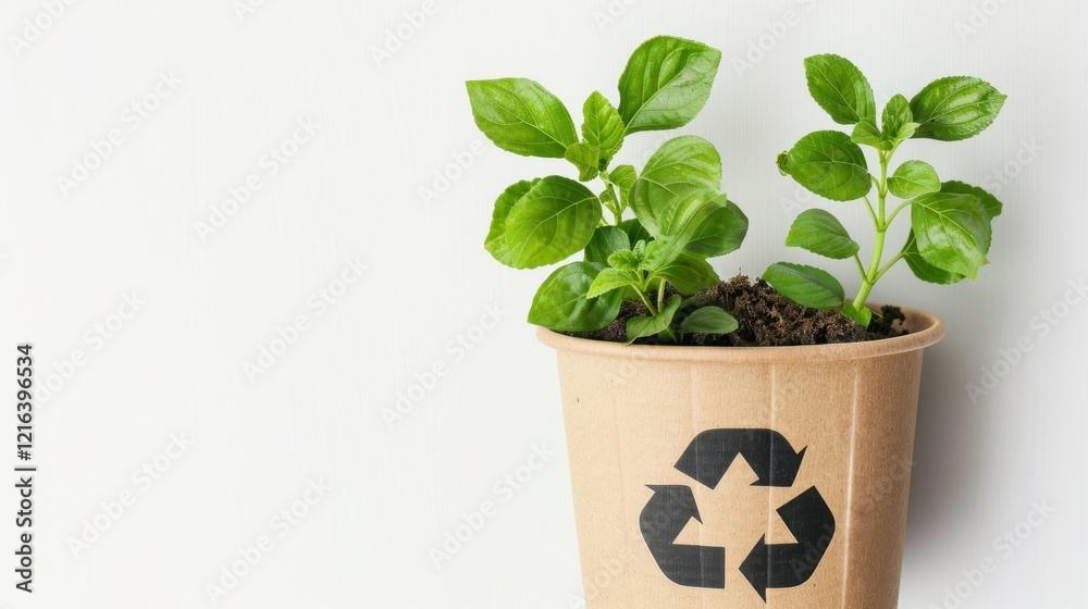 Fototapeta premium Recycled Plant Pot - Sustainable Living