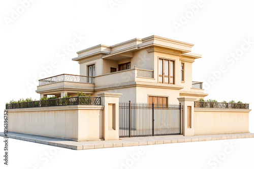 Indian house isolated on white background