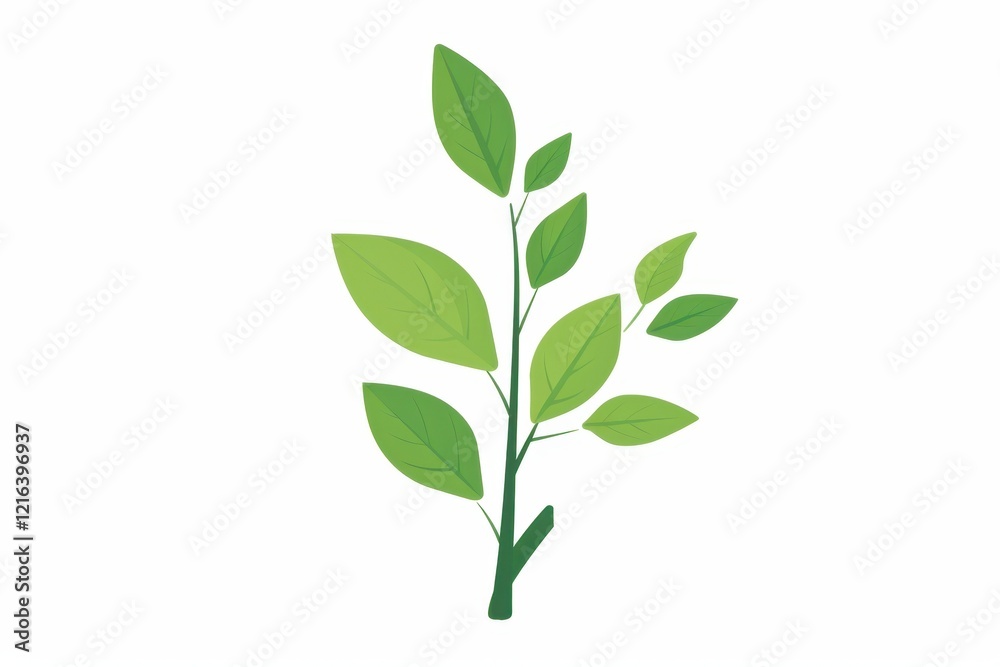 Fresh Green Plant Leaves Illustration Fresh Green Plant Leaves Illustration