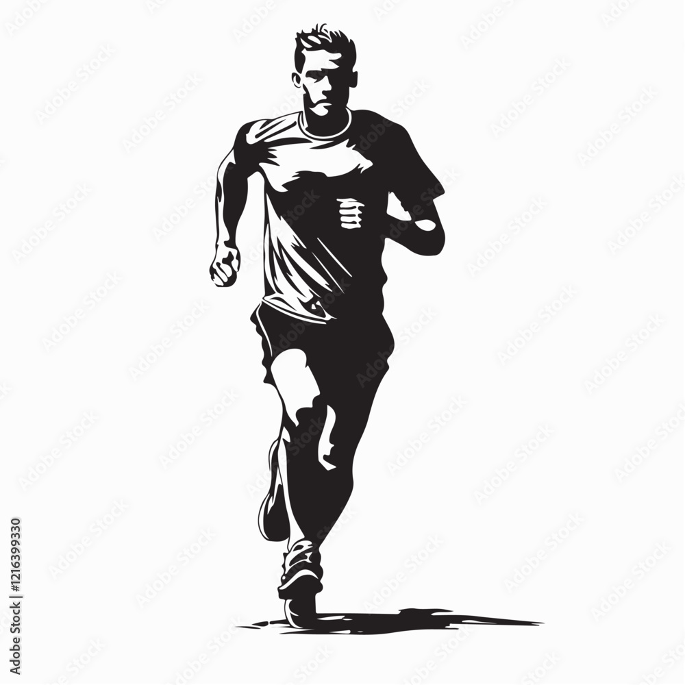Fototapeta premium Jogging Man Images Vector. Silhouette Man Enjoy Running image vector.