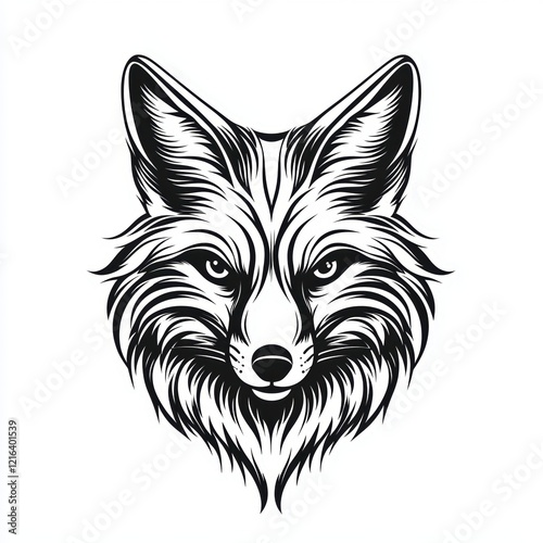 Creative vector graphic depicting a fox's head for hunting themes. photo