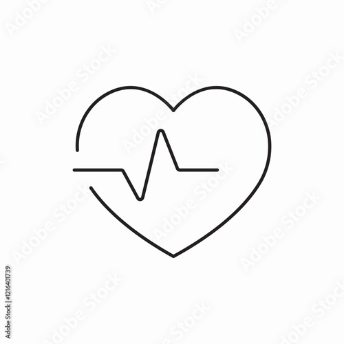 heart pulse medical icon vector sign