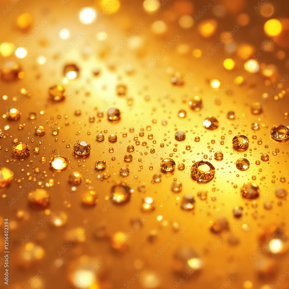 Golden Yellow Liquid Texture with Air Bubbles Golden Yellow Liquid Texture with Air Bubbles