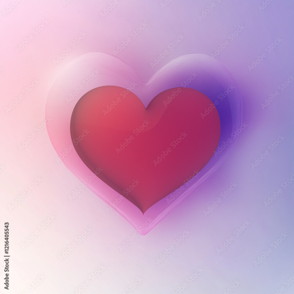Vibrant Red Heart with Ethereal Glow: Romantic Gradient Background Vibrant Red Heart with Ethereal Glow: Romantic Gradient Background