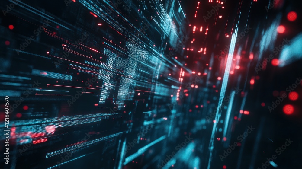 Abstract technology background with glowing lines and dots representing data flow Abstract technology background with glowing lines and dots representing data flow