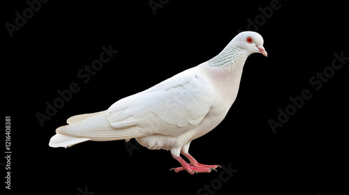white pigeon isolated on black background,generative ai