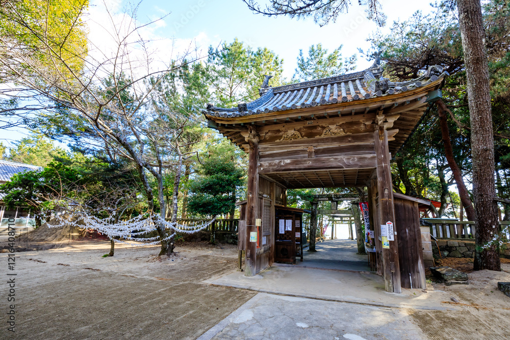 冬の八幡奈多宮 大分県杵築市 HachimanNada Shrine in winter. Ooita Pref, Kitsuki City. 冬の八幡奈多宮 大分県杵築市 HachimanNada Shrine in winter. Ooita Pref, Kitsuki City.