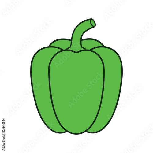 green bell pepper vector illustration