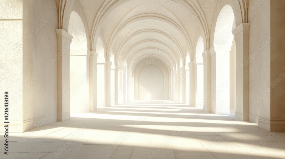 a hallway with arches and arches on either side of the wall a hallway with arches and arches on either side of the wall