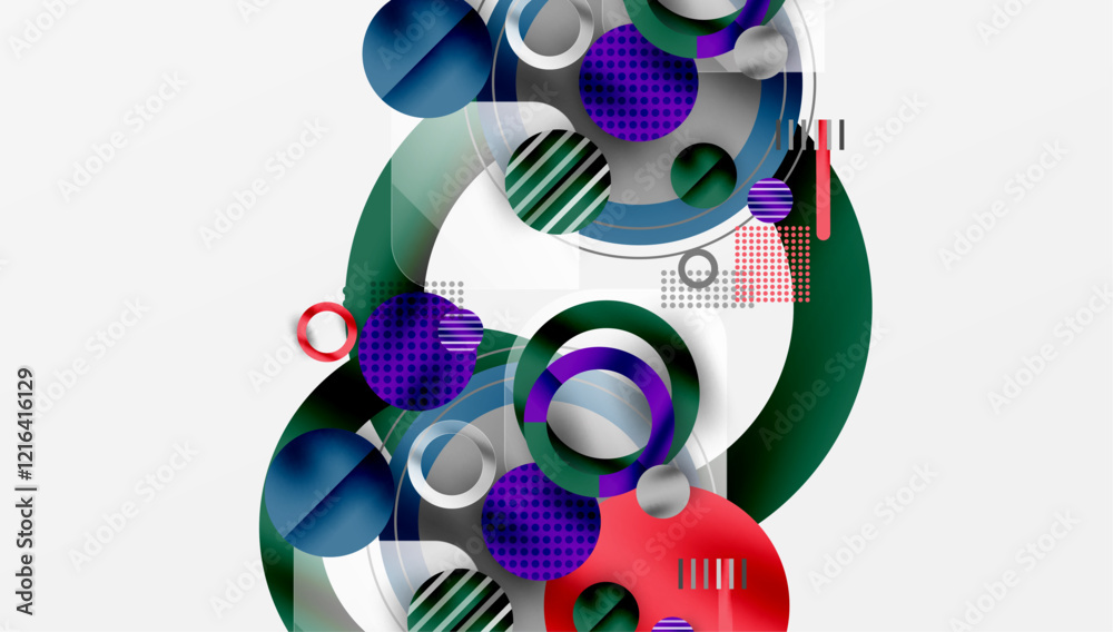 Fototapeta premium Abstract background - layered geometric shapes with smooth gradients and transparency