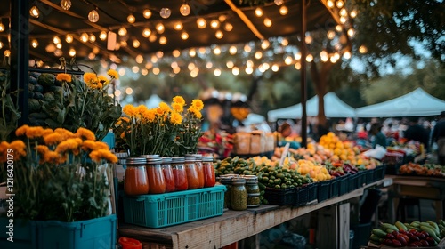 Vibrant market scene