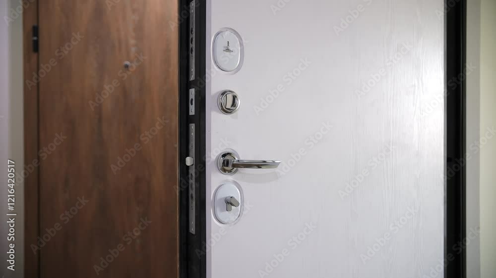 Open reinforced door with multiple locks Open reinforced door with multiple locks