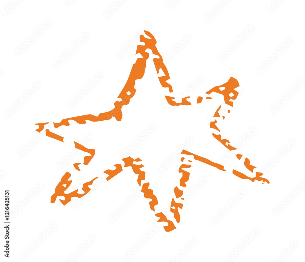 Fototapeta premium Abstract Grunge Star Crayon Effect Vector for Stickers, Logos, Labels, and Creative Kids Projects or DIY Crafts
