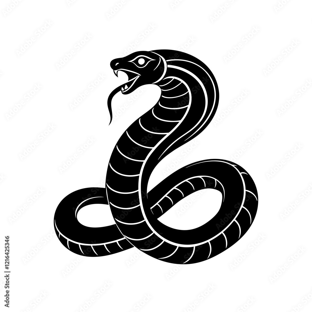 Fototapeta premium black snake vector illustration