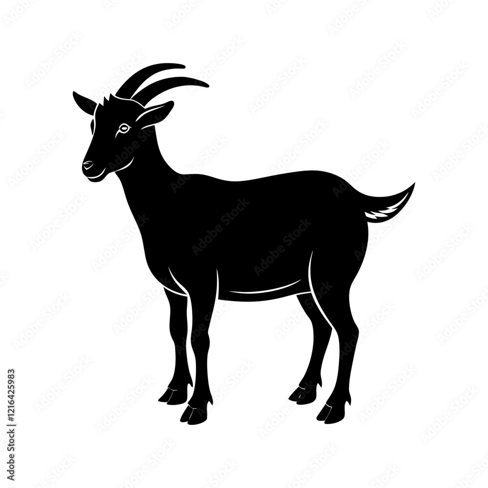 Fototapeta premium goat silhouette isolated on white