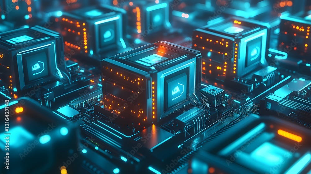 Fototapeta premium Vibrant crypto farm