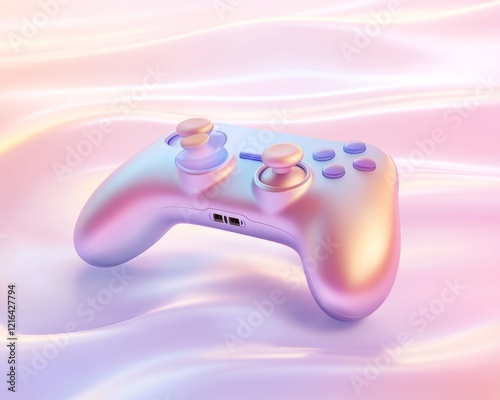 Pastel Gaming Controller on Abstract Background