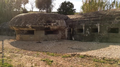 Historic Spanish Civil War bunker featuring a machine gun nest in Nules, Castellón photo