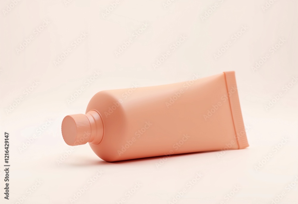 Soft Peach Tube Resting on a Neutral Backdrop for Creative Display Purposes. Generative AI Soft Peach Tube Resting on a Neutral Backdrop for Creative Display Purposes. Generative AI