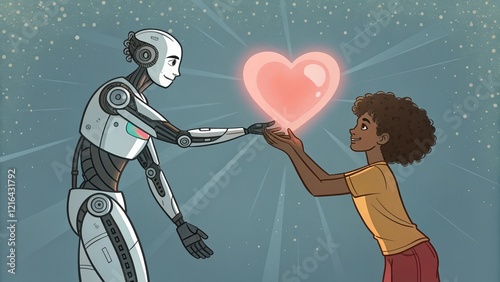 man and robot Valentine's Day
