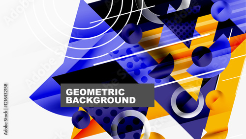 Modern geometric background - overlapping triangles with smooth gradients and semi-transparency
