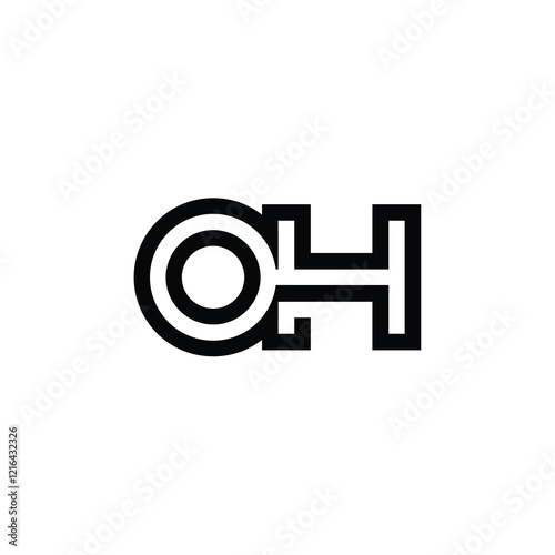 OH monogram logo design letter text name symbol monochrome logotype alphabet character simple logo