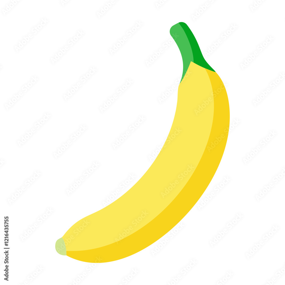 A single ripe banana isolated on a white background A single ripe banana isolated on a white background